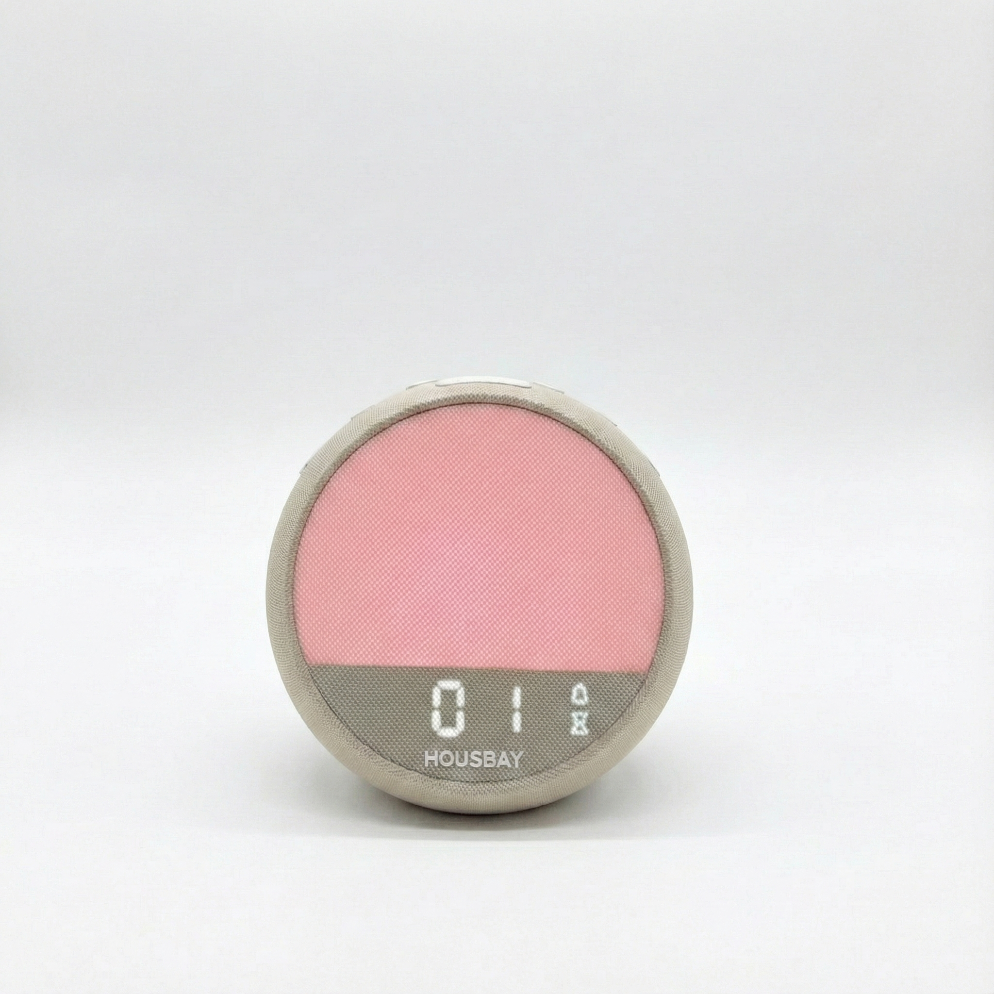 HOUSBAY Mini Awake in Breathing Flow mode featuring soft pink light for light sleepers and anxious mornings.