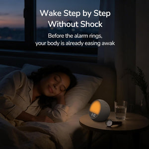 HOUSBAY Mini on a bedside table during a calming bedtime routine