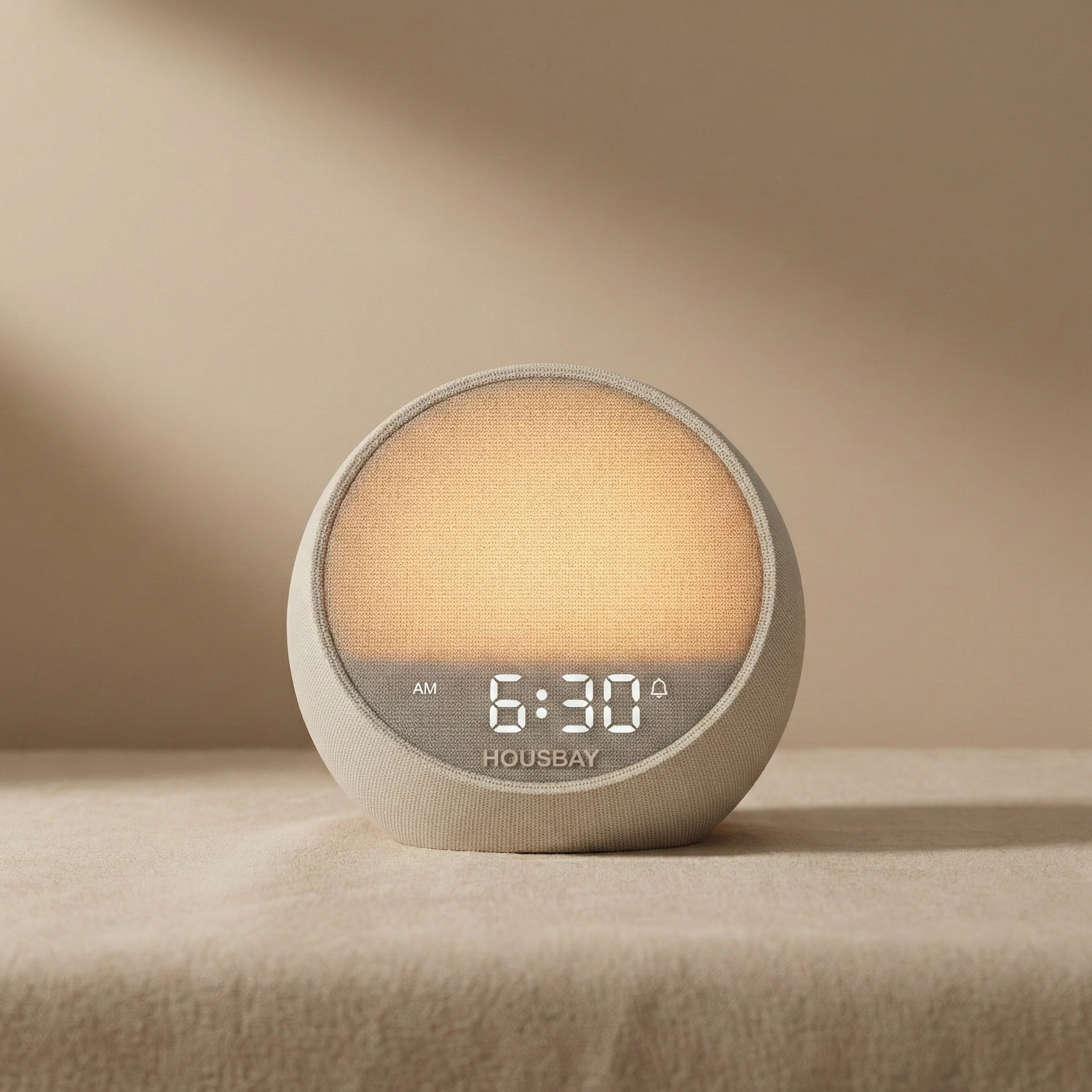 HOUSBAY MINI sunrise alarm clock displayed in a home setting