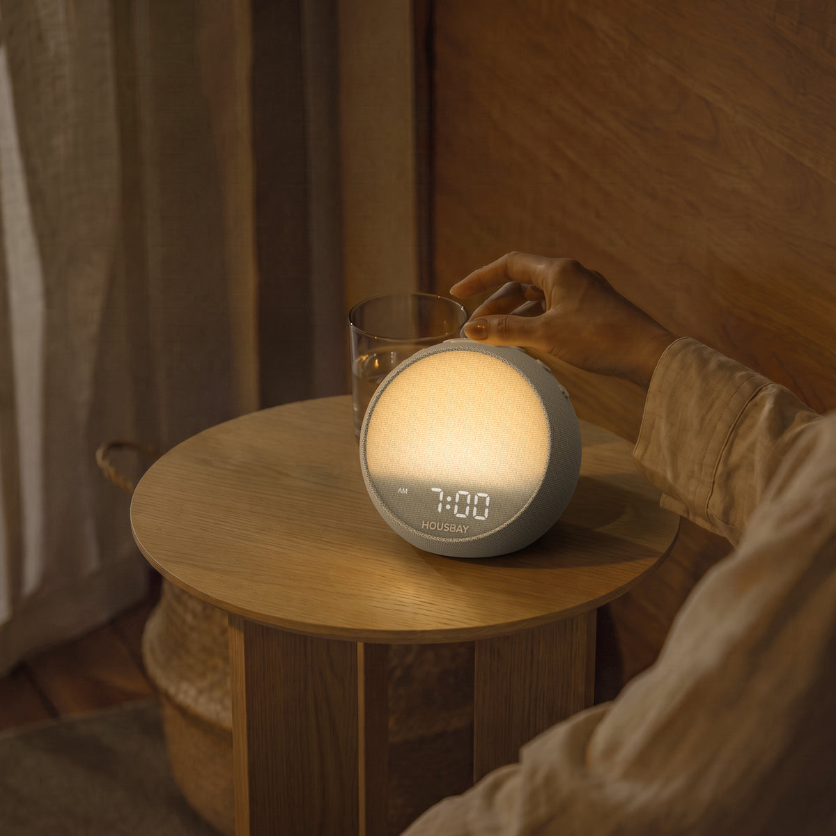 A bedside glow adjusted to you
