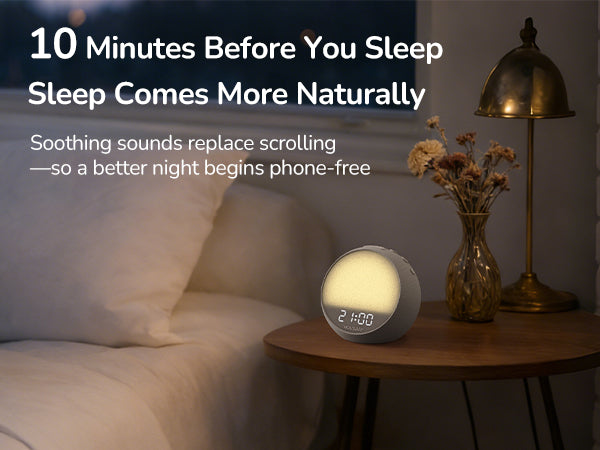 HOUSBAY bedside clock creating a calm phone-free sleep routine before bed
